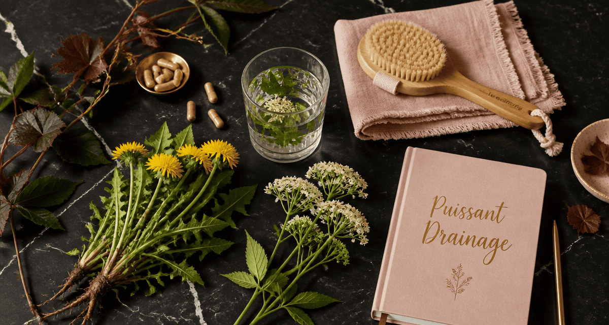 anti retention d eau puissant flat lay plantes