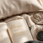 Bouton acariens lit sur taie d’oreiller