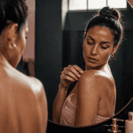 bouton de chaleur adultes sur épaule femme
