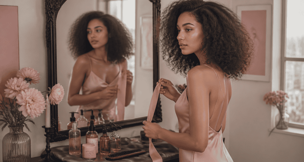 cheveux gonflés devant miroir kardoune