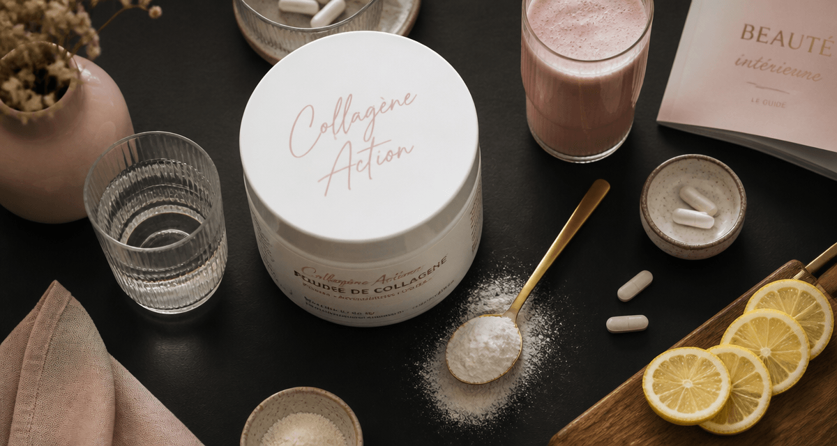 collagene de chez action avis pot poudre et accessoires