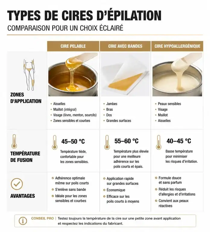 Comparatif des meilleures cires épilation professionnelle : pelable, roll-on et hypoallergénique