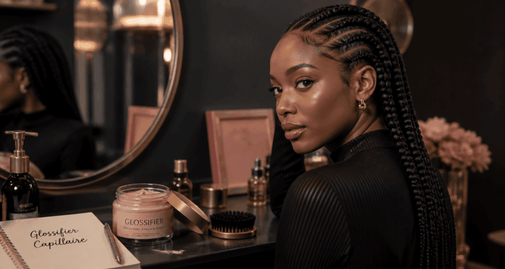 Glossifier for hair sur cheveux crépus tressés