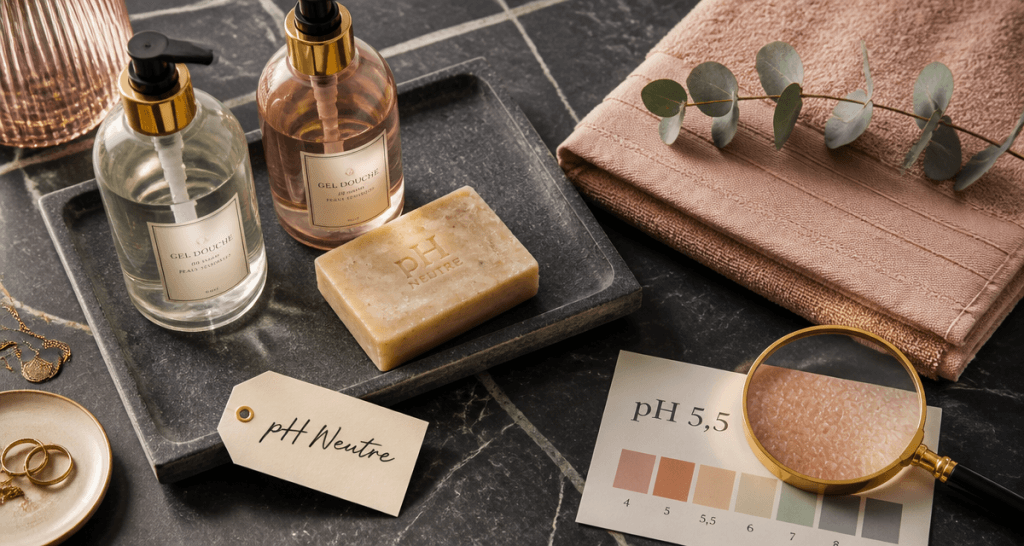 meilleur gel douche ph neutre flacons salle de bain
