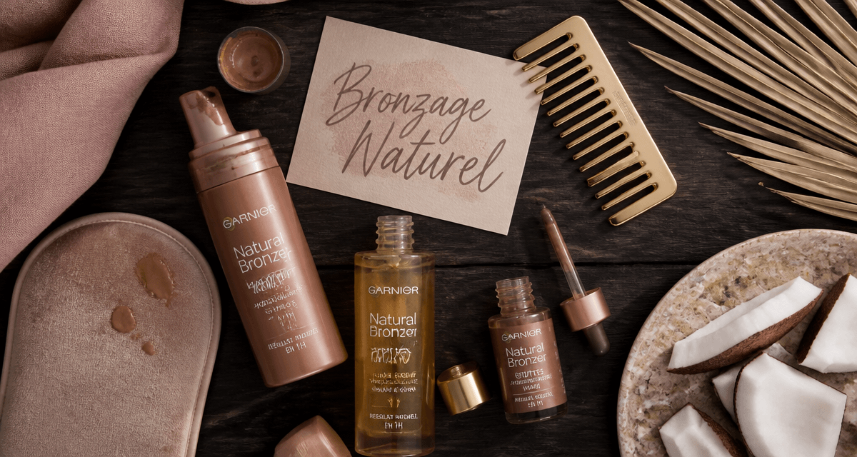 Natural Bronzer Garnier avis flat lay formats et accessoires