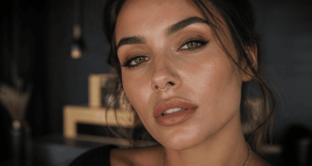 piercing nez original septum or rose et nostril titane
