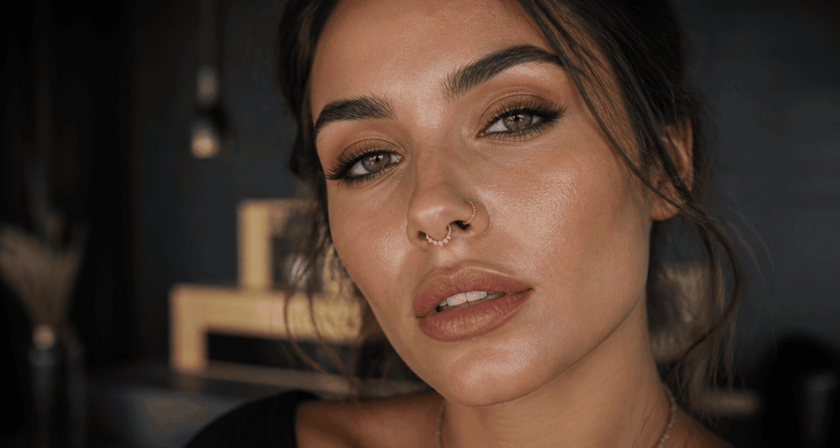 piercing nez original septum or rose et nostril titane