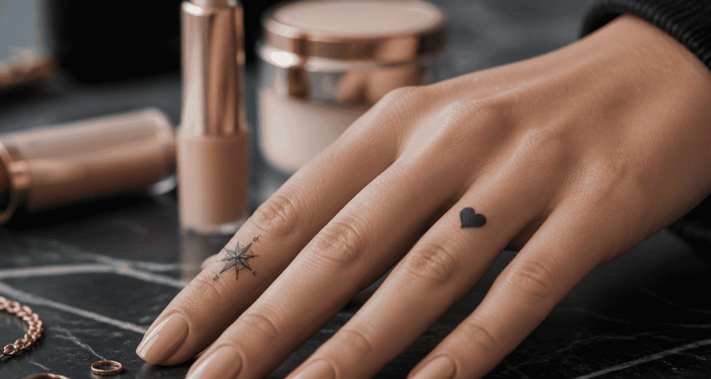 Tatouage doigt signification cœur et boussole