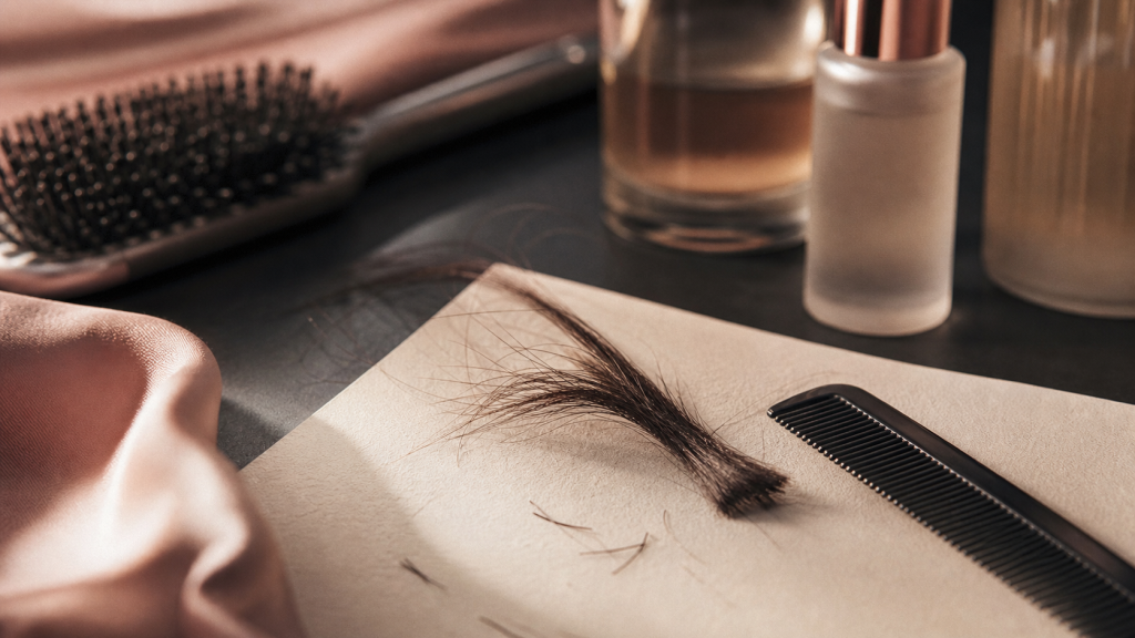 Cheveux fourchus jusqu'à la racine : mèche brune avec fourches près du cuir chevelu