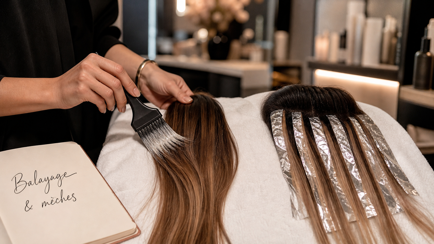 Différence balayage et mèches : mèches et balayage en salon