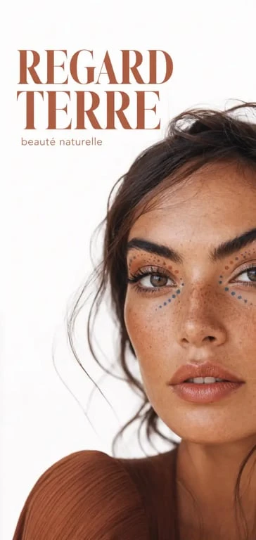 Maquillage hippie artistique avec taches de rousseur et détails colorés pour un look bohème