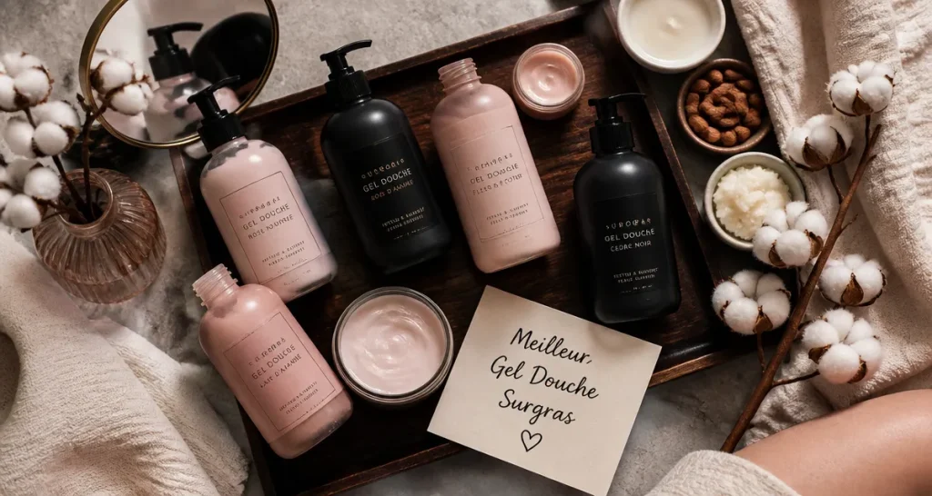 meilleur gel douche surgras plateau bois et huiles végétales