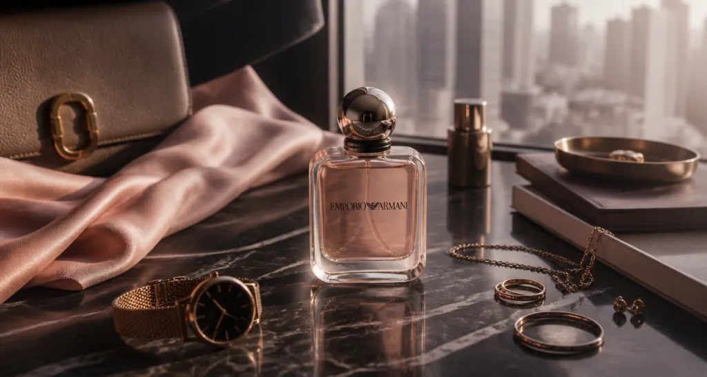 parfum emporio armani flacon sur table