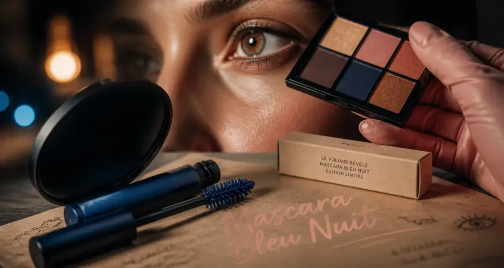 Quelle couleur de mascara pour yeux marrons : mascara bleu nuit sur yeux noisette