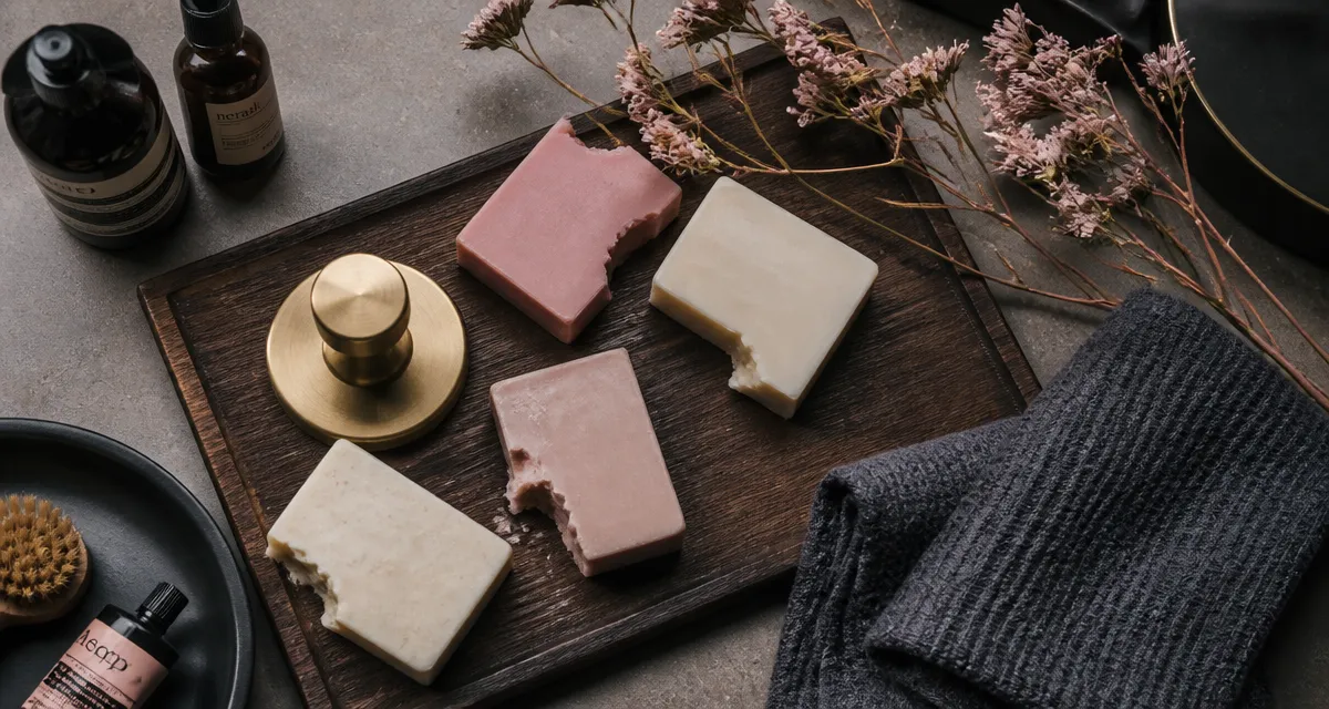 savon nettoyage visage artisanal plateau bois