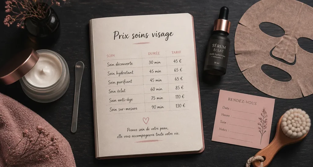 Soin du visage prix et tarifs en institut