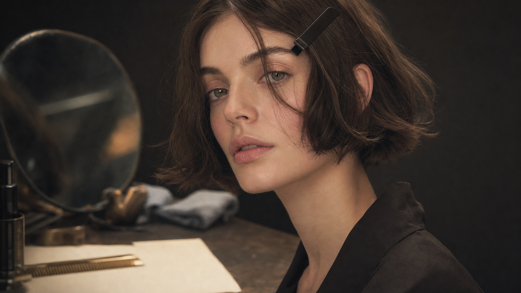 Coiffure cheveux fins : carré flou à la mâchoire, photo