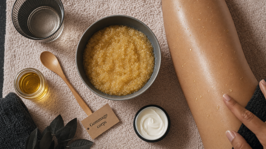 Comment faire un gommage corps : sucre-miel maison, grains adaptés, peau douce