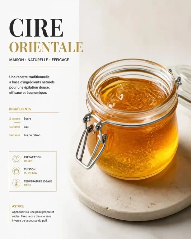 Cire orientale maison dans un bocal en verre pour une épilation naturelle