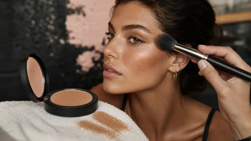 Où mettre le bronzer : application sur tempes et pommettes pour un teint naturel