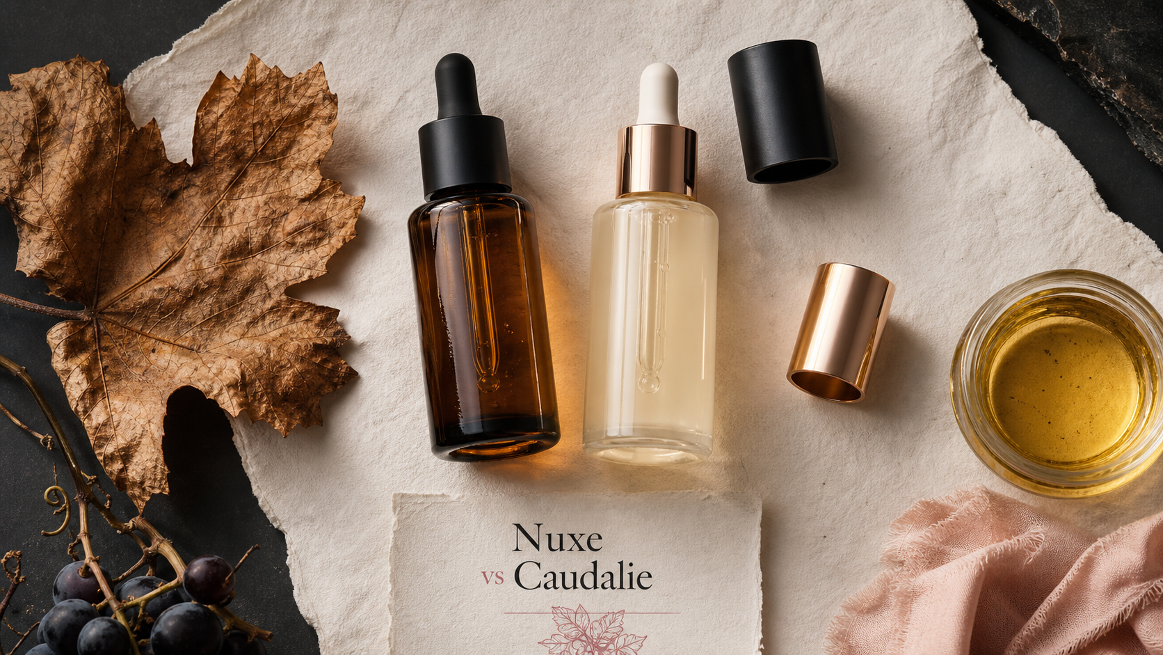 Que choisir Nuxe ou Caudalie : sérums et huiles pour routine soin