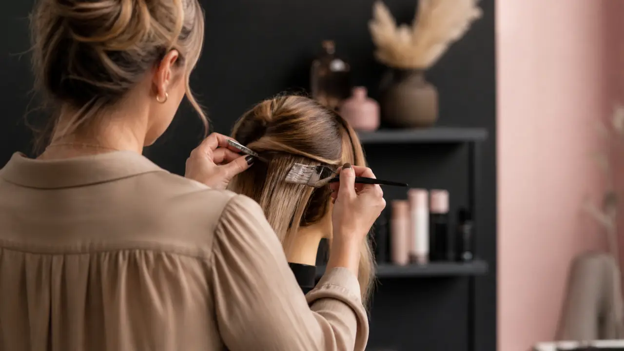 Balayage caramel ou miel sur cheveux bruns, reflets ambrés et dorés