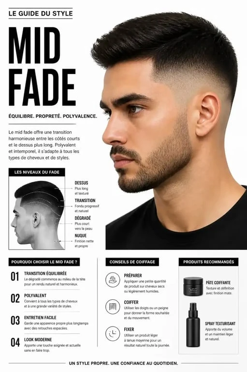 Modèle de dégradé militaire progressif Mid Fade