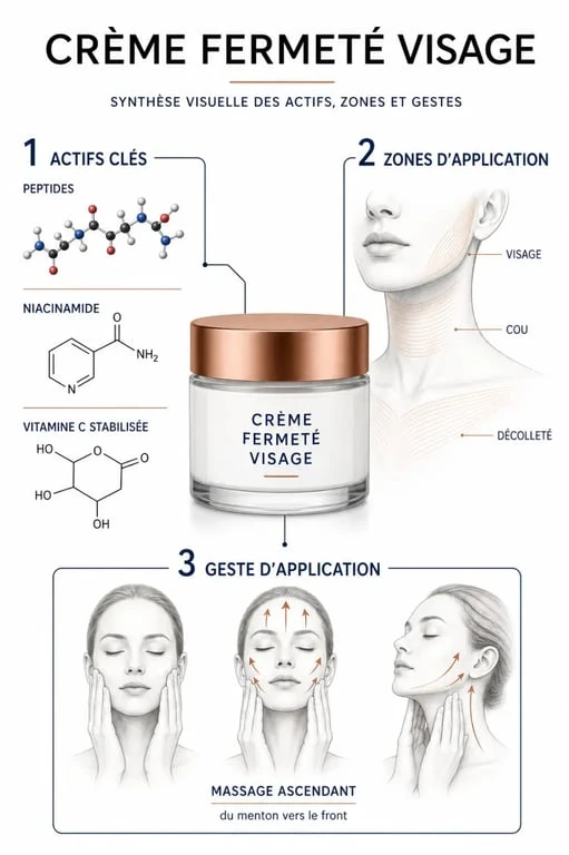 Crème fermeté visage : actifs, zones d’application et massage ascendant