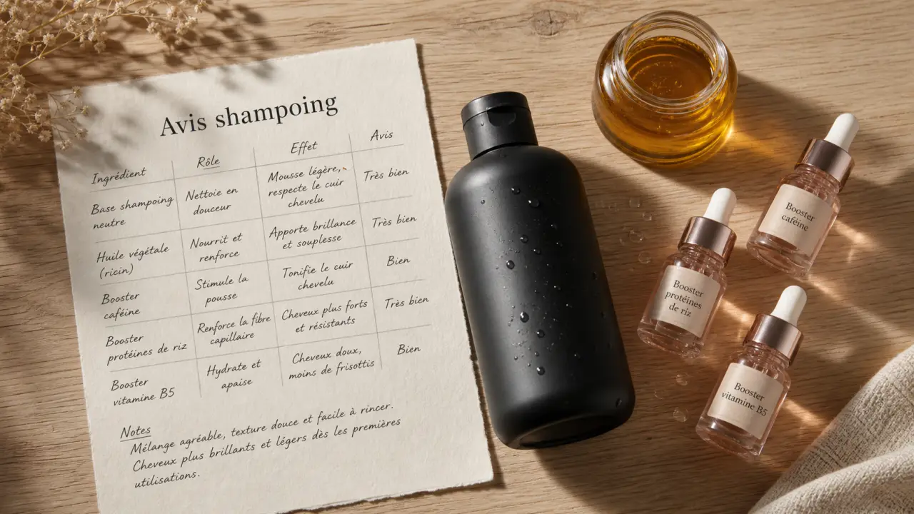 Mon shampoing avis : flacon, huile et 7 boosters 96% naturel