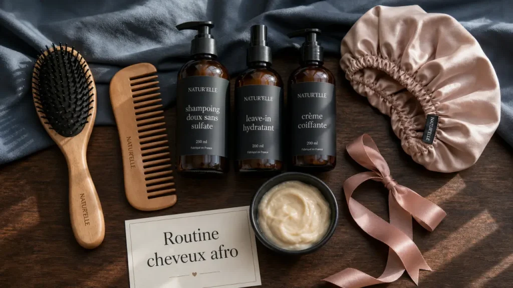 Soin pour les cheveux afro : routine hydrater nourrir définir sans casser la fibre