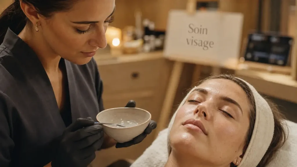 Soins visage La Roche-Posay : praticienne en soin visage spa