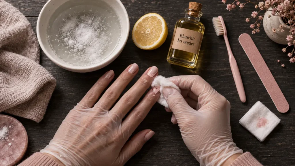Blanchir ongles avec bicarbonate et citron