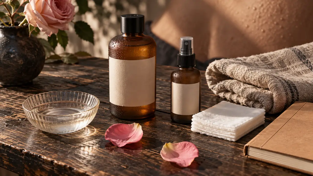 Eau de rose bienfait : flacon d’hydrolat apaisant pour la peau