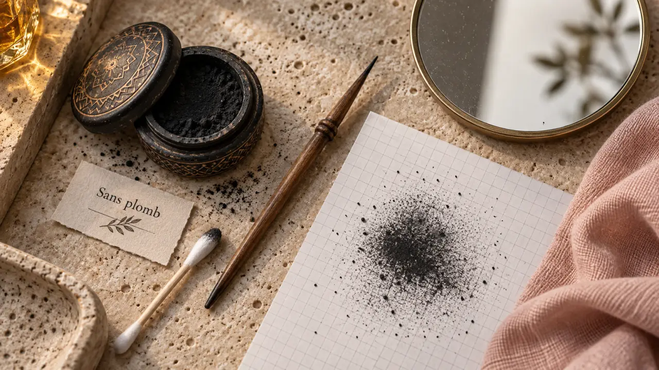 Khôl pour les yeux : poudre sans plomb, application sans irriter