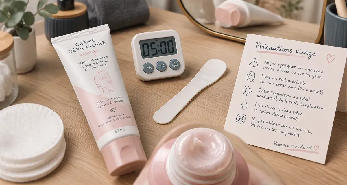 Crème dépilatoire visage danger : brûlures liées au temps de pose