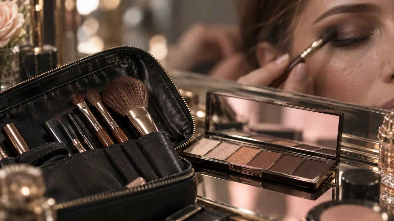 Maquillage marron : palette beige taupe et smoky chaud sur le regard