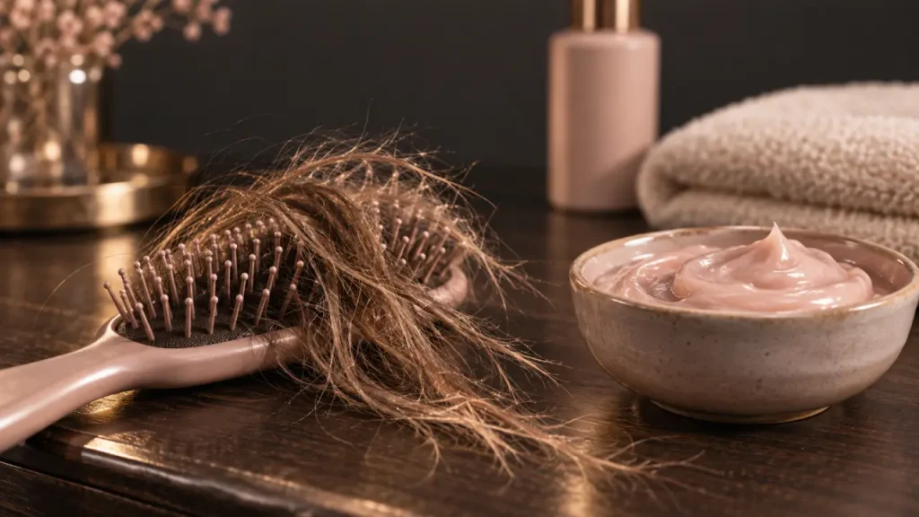 Soin miracle cheveux brûlés : masque crème et brosse pour limiter la casse
